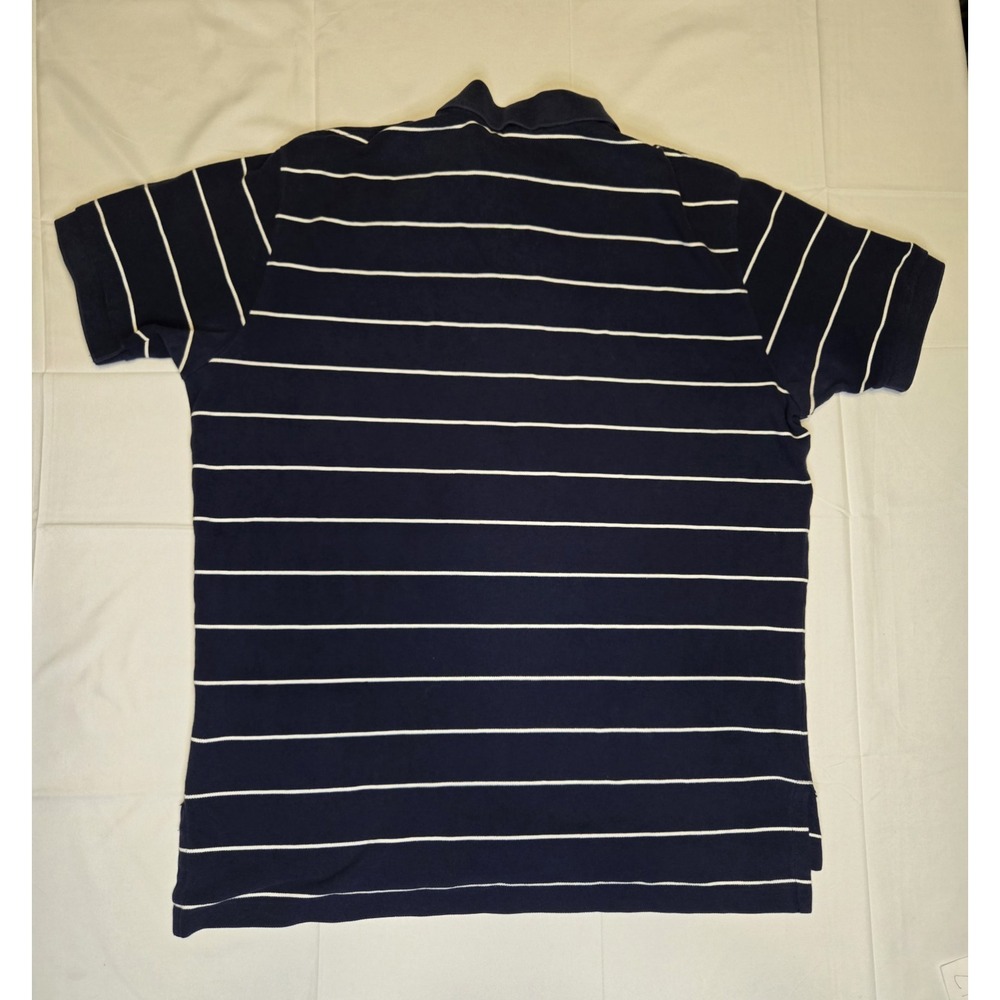 Polo Ralph Lauren Polo Shirt Mens Extra Large Navy White‎ Striped Luxe Preppy - Picture 6 of 7